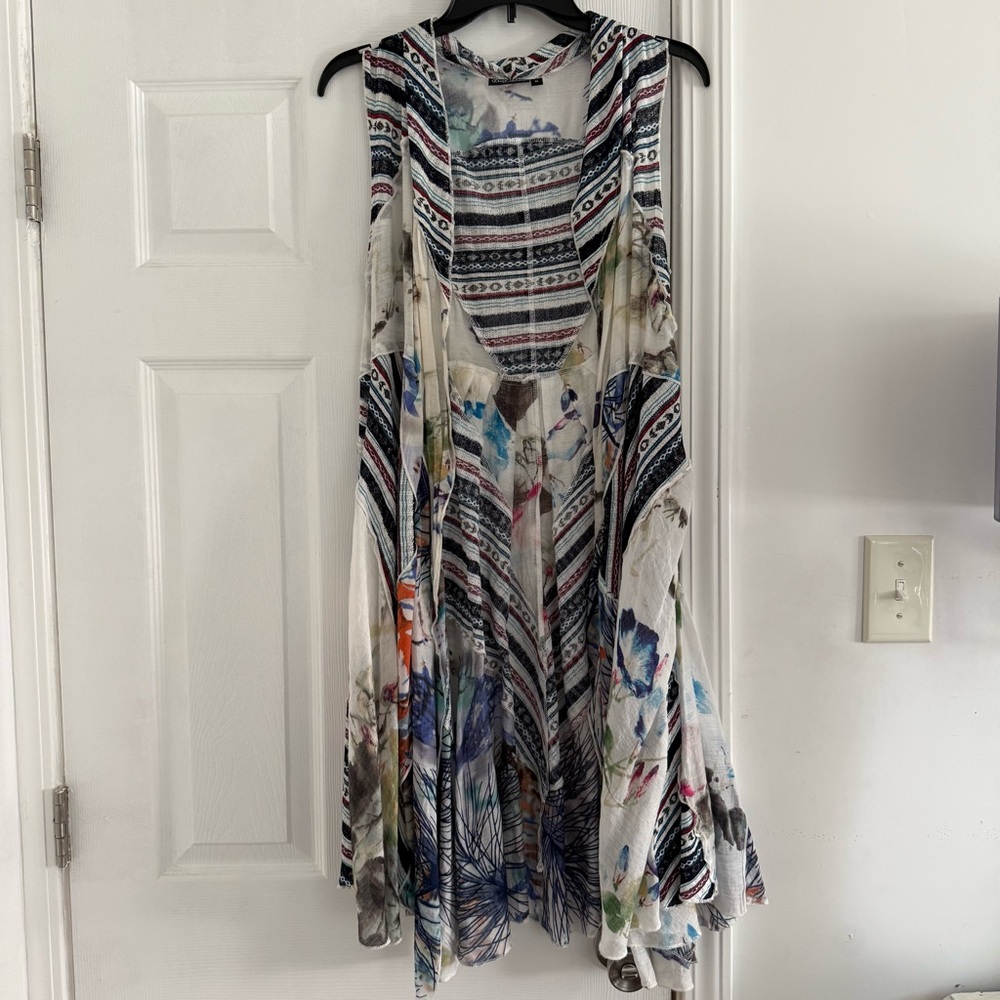 Aztec/floral vest